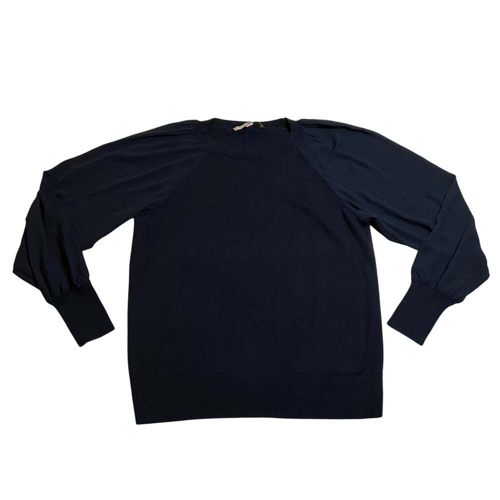 LOFT Crewneck Mixed Media Pullover Sweater Size S Office Minimalist Classic
